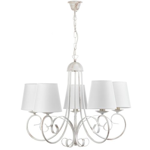 ONLI LAMPADARIO POMPEI 5 LUCI CON PARALUMI BIANCHI 4885/5P