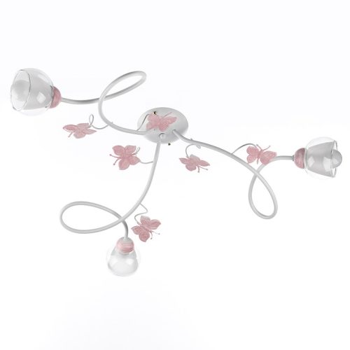 ONLI PLAFONIERA BUTTERFLY BIANCO/ROSA 3 LUCI 4924/PL3