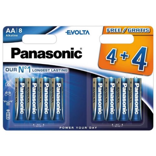 Panasonic Evolta Alkáli Ceruza Elem AA (LR6EGE/44BP) 1,5V) B4+4