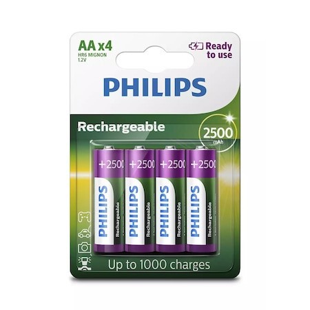 Philips Rechargeable NIMH Ceruza Akku AA 2500 mAh (R6B4RTU25/10) (1,2V) B4