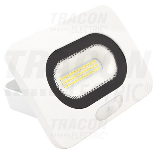 Tracon SMD fényvető mozgásérzékelővel, fehér 10W, 4000K, IP65, 220-240V AC, 750lm, EEI=A, 110°, 3-10m