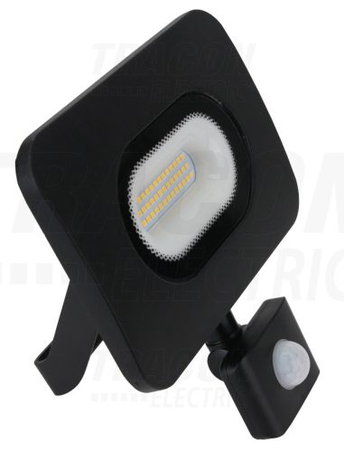 Tracon SMD fényvető mozgásérzékelővel, fekete 220-240V,10W,4000K,IP65, 750lm,EEI=A,120°, 10s-7min, 3-10m