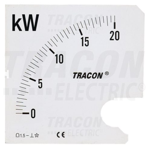 Tracon Skálalap W72-400V/4 műszerhez 0 - 2000 kW