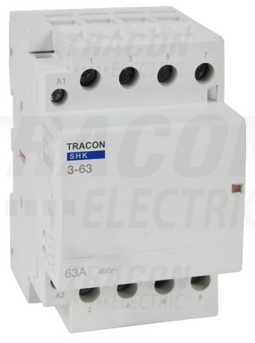 Tracon Installációs kontaktor 230V AC, 50Hz, 3 Mod, 3×NO, AC1/AC7a, 63A