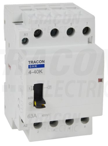 Tracon Installációs kontaktor 230V AC, 50Hz, 3 Mod, 4×NO, AC1/AC7a, 40A