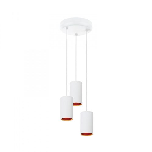 CHLOE GU10 x3 IP20  pendant lamp FEHÉR golden kerek base