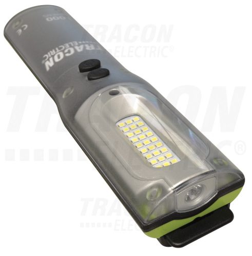 Tracon Nagy teljesítményű LED kézilámpa 10/3W, 6500K, 3,7V, 6600 mAh, Li-Ion, 1000/220lm, 3/9h, IP54