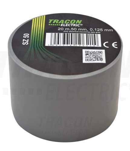 Tracon Szigetelőszalag, szürke 20m×50mm, PVC, 0-90°C, 40kV/mm