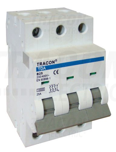 Tracon Kismegszakító, 3 pólus, B karakterisztika 13A, B, 3P, 10kA