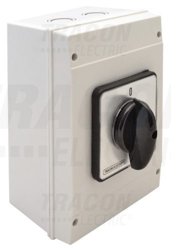 Tracon Tokozott kézikapcsoló, BE-KI 400V, 50Hz, 125A, 3P, 30kW, 88×88mm, 60°, IP65