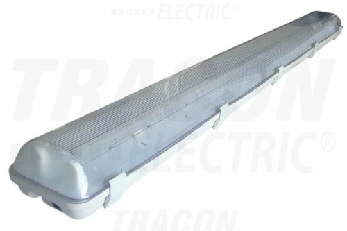 Tracon Védett lámpatest LED csövekhez, egyoldalas betáp 230 V, 50 Hz, G13, 1500 mm, IP65, ABS/PC, EEI=A++,A+,A