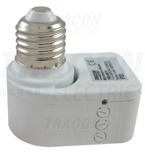 Tracon Mozgásérzékelő adapter, mikrohullámú E27, foglalatba 230 VAC, 5,8 GHz, 360°, 1-5 m, 10 s-12 min, 3-2000 lux